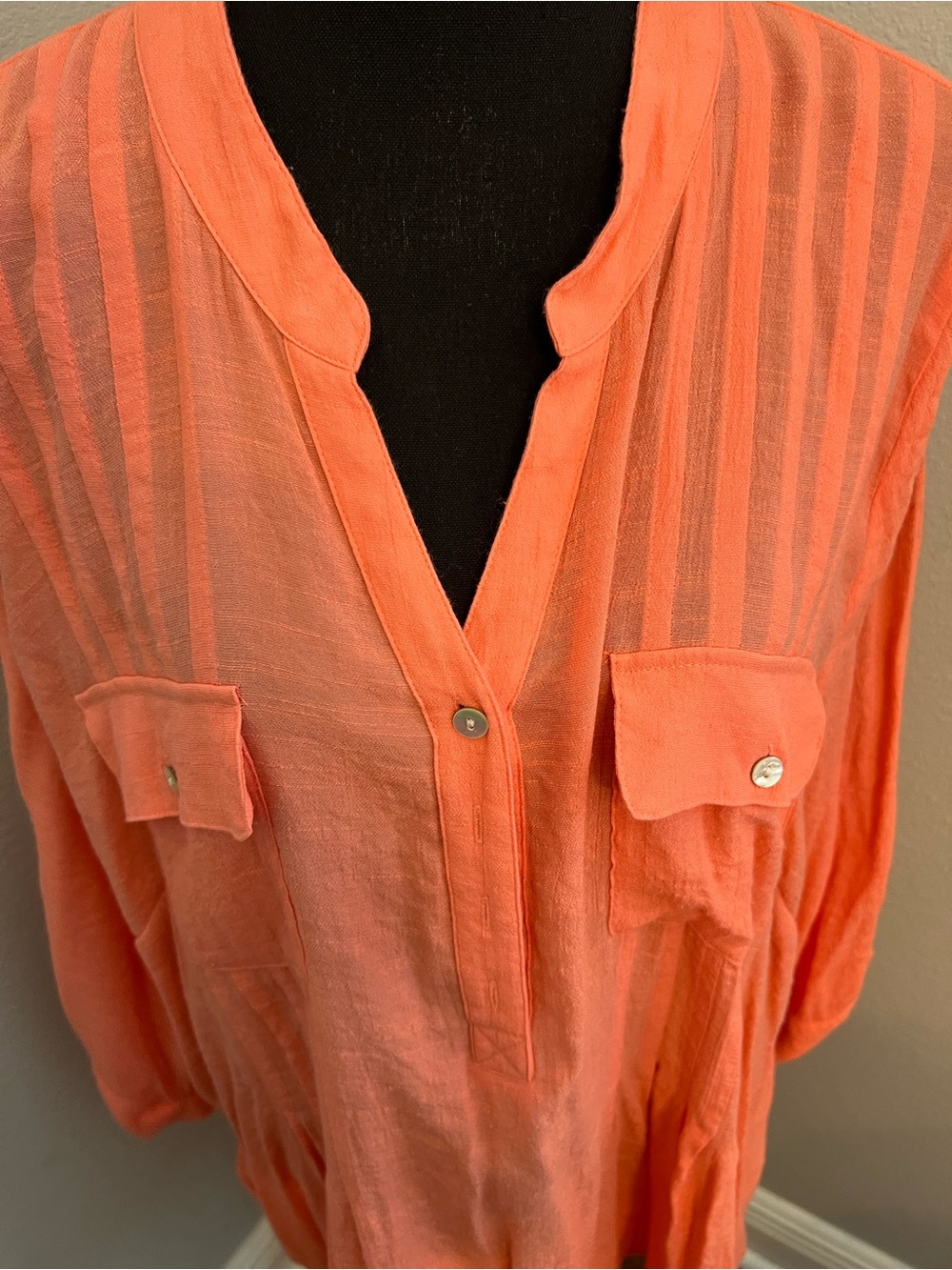 Ruby Rd. Coral Long-sleeve Top - Picture 3 of 7